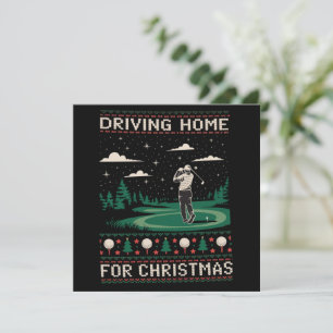 På väg hem till jul Golf Rolig ful jul Julkort
