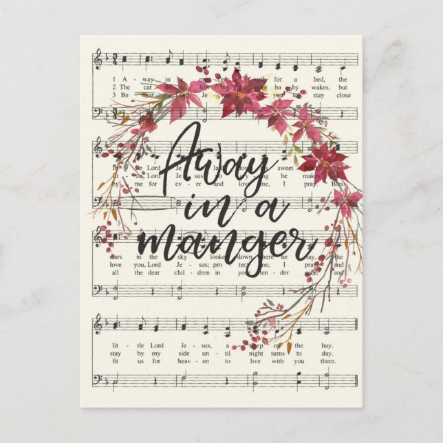 På väg in i en Manger-årshymn Helg Vykort (Framsida)