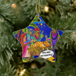På väg in i en Manger Julgransprydnad Keramik