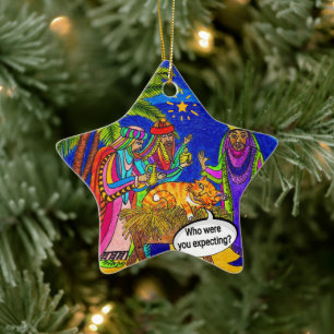 På väg in i en Manger Julgransprydnad Keramik