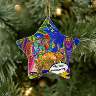 På väg in i en Manger Julgransprydnad Keramik