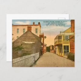 På väg med det gamla ram-huset helg vykort