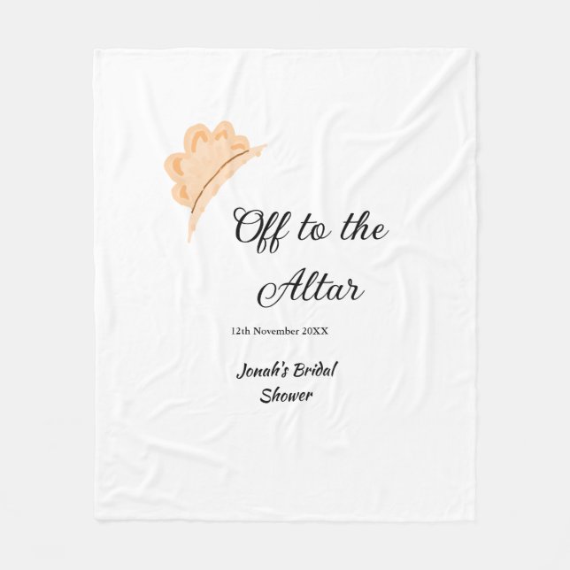 På väg till altaret orange mössa hatt bröllopsfest fleecefilt (Framsidan)