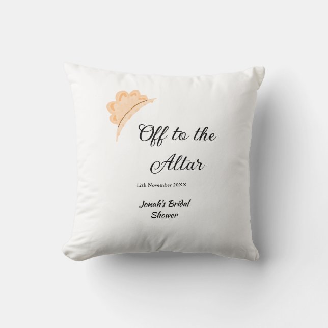 På väg till altaret orange mössa hatt bröllopsfest kudde (Framsida)