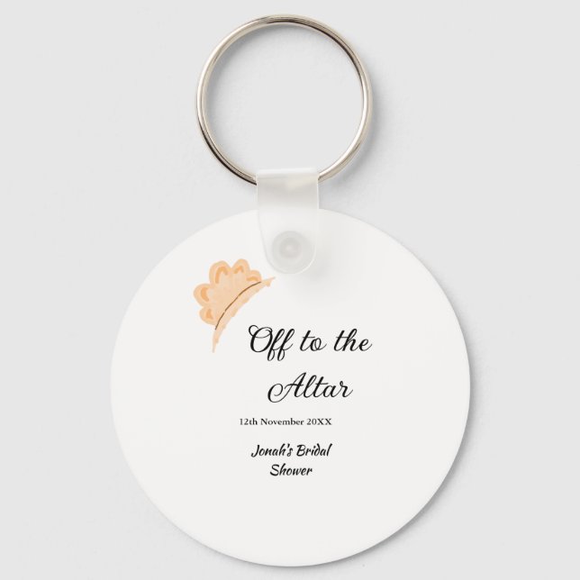 På väg till altaret orange mössa hatt bröllopsfest nyckelring (Framsida)