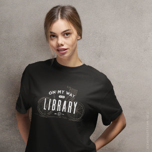 På väg till Bibliotek Vintage Bike T-Shirt
