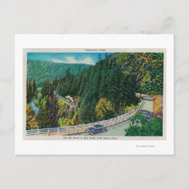 På väg till Big Träd från Santa Cruz Vykort (Framsida)