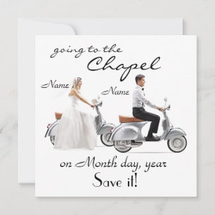 “På väg till kapellet” Save the Date-anmälan Spara Datumet
