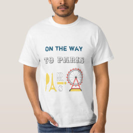 På väg till Paris manar vit T-Shirt