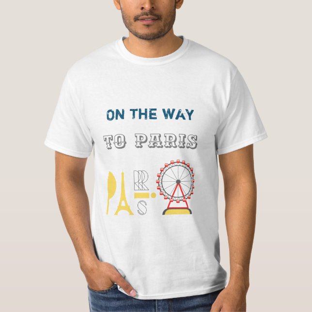 På väg till Paris manar vit T-Shirt (Framsida)