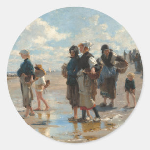 På väg ut för att fiska av John Singer Sargent Runt Klistermärke