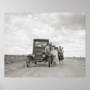 På vägen, 1937. Vintagefoto Poster