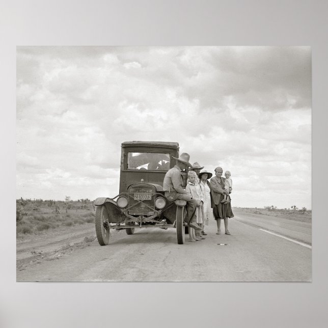 På vägen, 1937. Vintagefoto Poster (Framsidan)