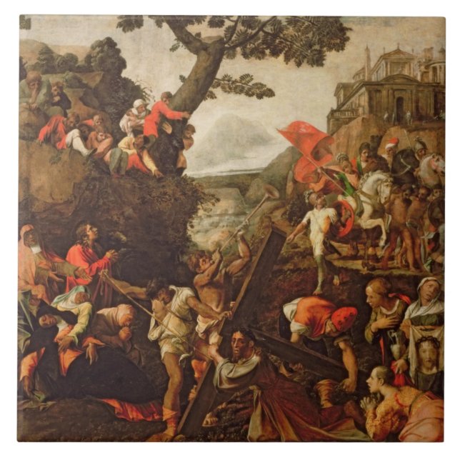 På vägen till calvaryen kakelplatta (Framsidan)