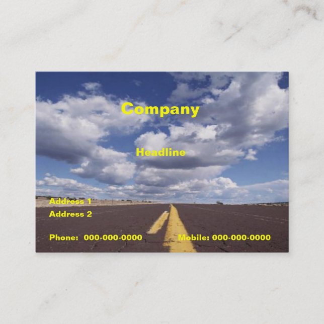 På vägvisitkorten visitkort (Framsida)