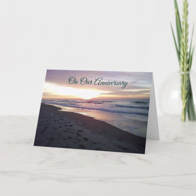 PÅ VÅR ÅRSDAG KÄRLEK "DU"/ BARA DU SOLNEDERGÅNG KORT (Framsida)