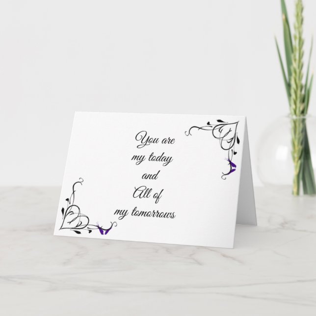 *PÅ VÅR BRÖLLOPSDAG** TILL BRIDE ELLER GROOM Card Kort (Framsida)
