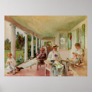 På verandahen av den John sångaren Sargent Poster