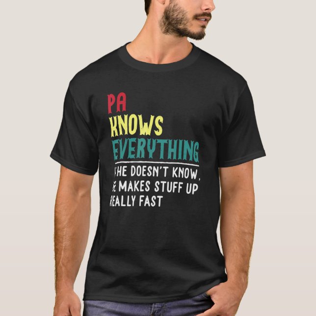 Pa vet allt Fars dag för farfar T Shirt (Framsida)