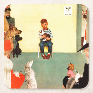 På vetsna av Norman Rockwell Underlägg Papper Kvadrat