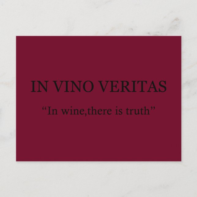 På vino veritas vykort (Framsida)
