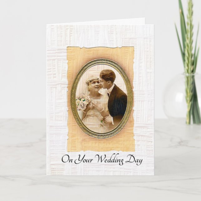 På Vintagen Bröllopsdag par Kort (Framsida)