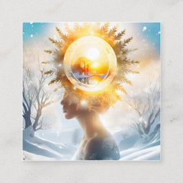 På vintern är sol inte så starkt som det är fyrkantigt visitkort