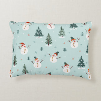 På vintern leker vi med snögubbar prydnadskudde