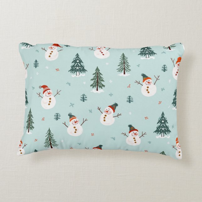 På vintern leker vi med snögubbar prydnadskudde (Baksidan)