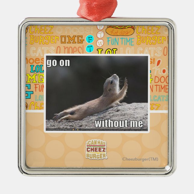 På withouth går jag julgransprydnad metall (Framsidan)