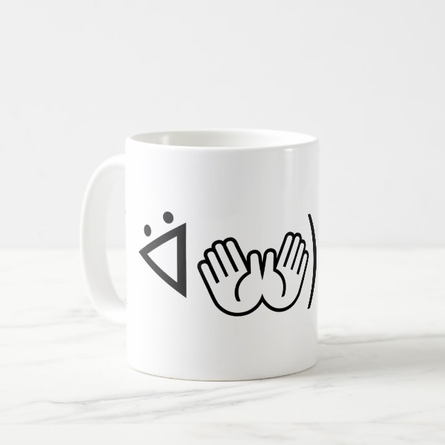 Paa Emoticon (ᐛ 👐)パ japanska Kaomoji ァ Kaffemugg (Framsida vänster)