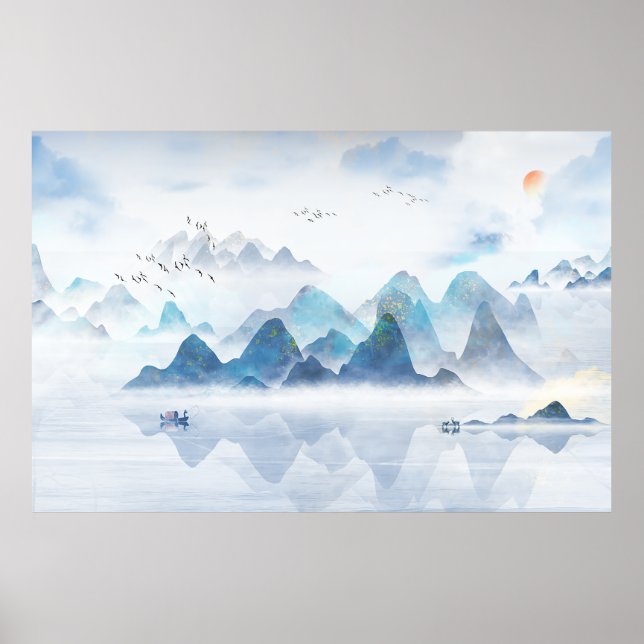 Paaminering av Bläck i den kinesiska avsides bergs Poster (Framsidan)