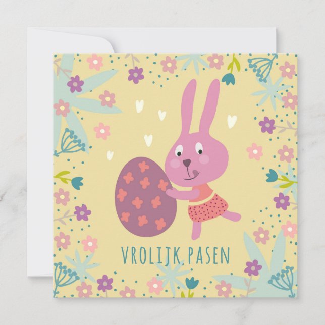 Paashaasje met chocolade ei kort (Framsida)