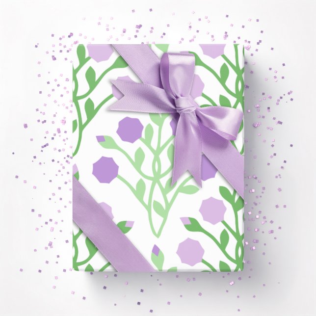 Pabla Petal Lattice in Lilac and Green Presentpapper (Skapare uppladdad)