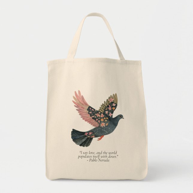 Pablo Neruda Quote Tote Bag Tygkasse (Framsidan)