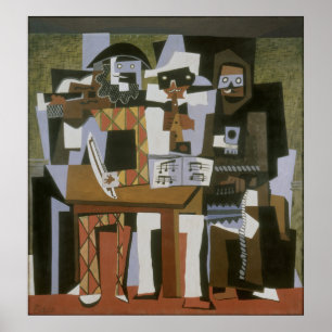 Pablo Picasso - de tre musikerna Poster