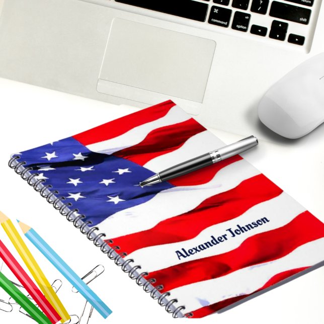 Påbörja amerikansk Flagga bärbar dator Anteckningsbok (Skapare uppladdad)