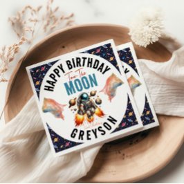 påbörja dragningen av måne 2:a födelsedagsrymden pappersservett