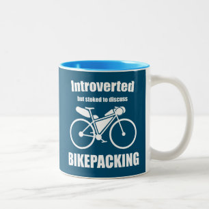 Påbörjade men lagrade för att diskutera bikepackin Två-Tonad mugg