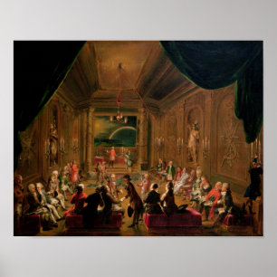 Påbörjandeceremoni i ett Viennese Masonic Poster