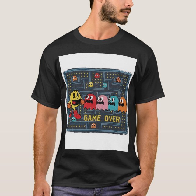 Pac-Man Game Over T-Shirt – Retro Arcade Gaming Te (Framsida)
