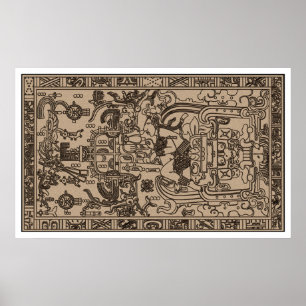 Pacals Sarcophagus - Ancient Mayan Carving Poster