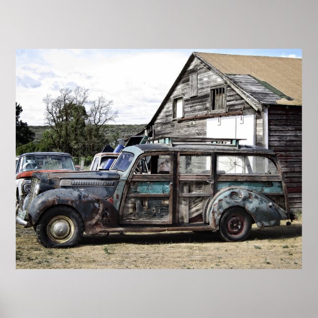 PACARD WOODY STATION WAGON C. 1940-talet Poster (Framsidan)