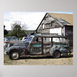 PACARD WOODY STATION WAGON C. 1940-talet Poster