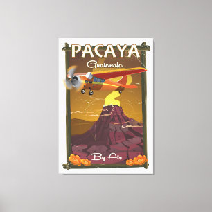 Pacaya Volcano Guatemala-reseaffisch Canvastryck