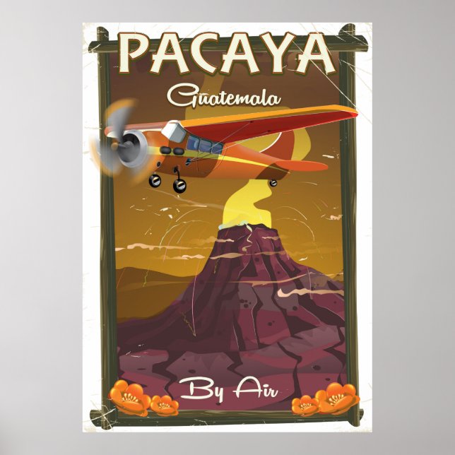 Pacaya vulkanen Guatemala reseaffisch Poster (Framsidan)