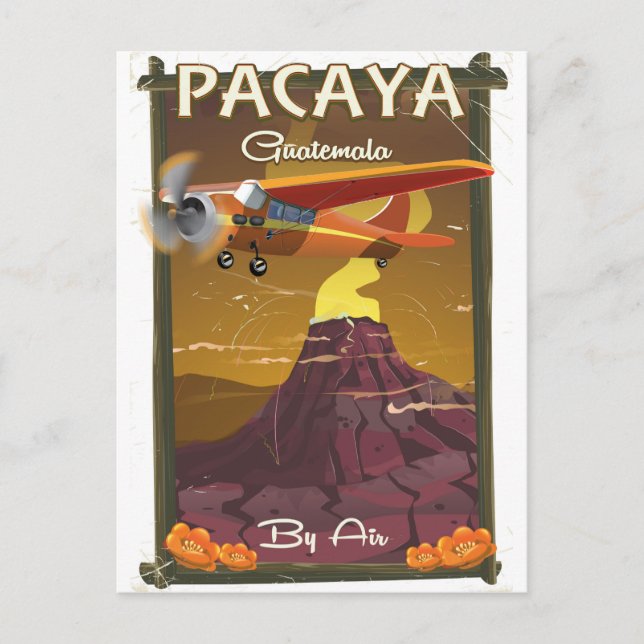 Pacaya vulkanen Guatemala reseaffisch Vykort (Framsida)