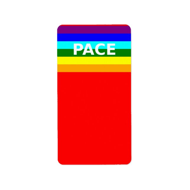 Pace(Peace) Flagga Italienska Adressetikett (Framsidan)