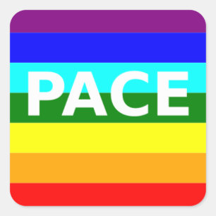 Pace(Peace) Flagga Italienska Fyrkantigt Klistermärke