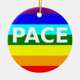 Pace(Peace) Flagga Italienska prydnadsföremål Julgransprydnad Keramik